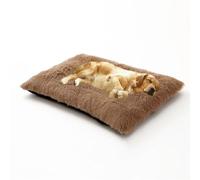 DUOLEH Cama grande para perros, esponjosa, calmante, antiansiedad, lavable, colchón para mascotas con parte inferior antideslizante, cojín de almohada para cachorros y gatos (78 x 55 x 10 cm, caqui)