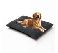 DUOLEH Cama para perro extra grande, ortopédica para perros, alfombrilla calmante para mascotas con parte inferior antideslizante, cojín rectangular lavable para mascotas, colchón cálido para jaula de