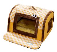 DUOLEH Casa de iglú para perros, casa cálida cerrada para perros, cama para mascotas con cojín extraíble lavable, nido de dormir para cachorros, gatitos, tienda de campaña grande para gatos (100 x 70
