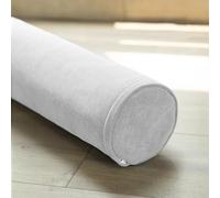 DUOLEH Cojín de apoyo para el cuello y la espalda, almohada cilíndrica redonda para sofá, cama, coche, almohada de cabecera, ideal para masajes y yoga, cojín para reposabrazos (40 x 10 cm, blanco)