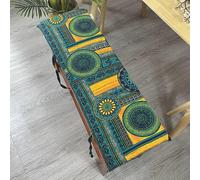 DUOLEH Cojín de asiento de 2/3 plazas con correas para interiores, para patio, cocina, comedor, columpio, banco o banco con cremallera, 90 x 35 x 3 cm, patrón 6