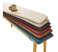DUOLEH Cojín de asiento rectangular para banco de 2 o 3 plazas para muebles de interior, para ventana, salón, columpio, cocina, banco de patio, piano, 250 x 50 x 2 cm, color azul