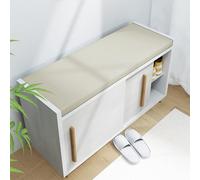 DUOLEH Cojín impermeable para banco o banco de jardín, rectangular, de 2 plazas, para sala de estar, patio, banco de piano (110 x 40 x 5 cm, beige)