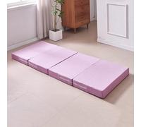 DUOLEH Colchón de espuma viscoelástica de cuatro pliegues, colchón plegable de viaje, colchoneta para dormir de camping con funda extraíble lavable, sofá cama portátil para invitados, silla, cama (200