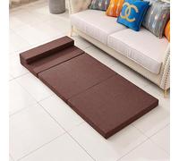 DUOLEH Colchón plegable de suelo triple, tapete portátil para cama individual, colchón plegable de espuma viscoelástica con funda extraíble lavable, cama de invitados para camping, caravana