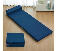 DUOLEH Colchón plegable extraíble, colchón de espuma viscoelástica, colchón de suelo con almohada portátil y bolsa de almacenamiento, cama plegable para viajes, camping, caravanas (200 x 90 x 8 cm