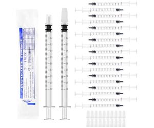 Duoleimi 20 jeringas de 1 ml jeringas estériles para calostro recolector de calostro jeringas de insulina jeringas de plástico con Tapones sin Aguja para líquidos Laboratorios alimentación Animal