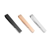 Duoleimi 3 unidades de alfileres de corbata para hombre - Alfiler de corbata de cobre en oro, plata y negro - Ideal como regalo de padrino de boda y joyas para hombres - alfiler de cuello y collarín
