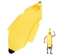 Duoleimi Disfraz de plátano: disfraces divertidos de plátano, disfraz unisex para grupos para carnaval y Halloween, disfraz de plátano para adultos (hombres/mujeres)