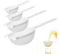 Duoleimi Juego de tamices 4pcs tamices de plástico tamiz de Cocina tamiz de plástico kéfir té café Fruta, 7/12/15/18cm, Turbo pelador Cuchillas de Repuesto para Uso Multifuncional.