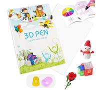 Duoleimi Libro de Dibujo de impresión 3D, Plantilla Reutilizable con 40 Patrones para el Set de Inicio de garabatos 3D y bolígrafo 3D Filapen, Regalo de Bricolaje para niños
