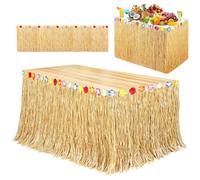 Duoleimi Mantel Hawaiano 275 x 75 cm: decoración Hawaiana para Fiestas Luau, decoración de cumpleaños Vaiana, decoración para Fiestas al Aire Libre y decoración para Fiestas Hawaianas