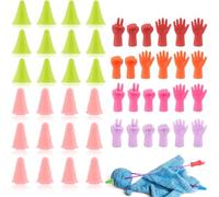 Duoleimi Pack de 48 Tapones para Agujas de Tejer - Accesorios de Punto, Tapones para Agujas Circulares, Tapones para Agujas de Tejer, Multicolores, 3 tamaños.