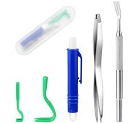 Duoleimi Tick Tweezers Set for Dog Cat Human - 5pcs Tick Tweezers with Tick Hook, Metal Tweezers and Tick Tweezers, Safe Tick Remover for Kids and Pet
