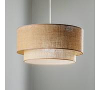 Duolla Lámpara colgante Boho, marrón, Ø 45 cm, de tela