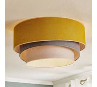Duolla Lámpara de techo Pastell Trio Ø 60 cm mostaza/gris/gris claro