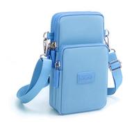 DuoLmi Pequeños bolsos cruzados para mujer, bolso universal para teléfono celular, bolsillos ligeros, mini bolso de hombro, 012 azul claro, Large