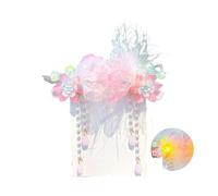 DuomaiJJ Accesorios para el cabello niñas 2 Pares De Flower Tassel Technstrress Techrydress Girls Luminous Burquera-rosa