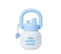 DuomaiJJ Botella TéRmica Hervidor Portátil De Acero Inoxidable Lindo Gran Capacidad Estudiante Big Belly Cup-azul-650 Ml