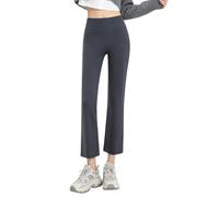 DuomaiJJ Pantalones Mujer Verano Leggings Deportivos De Cintura Alta para Mujer, Adelgazantes, Largo 7 8, Tejido Nude-Feel Verano-Gris-XL