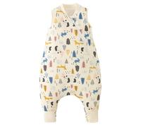 Duomiaomiao Saco de dormir con pies, saco de dormir con pies para todo el año, 100% algodón, saco de dormir con pies, 1,5 tog, saco de dormir con piernas para niños y niñas