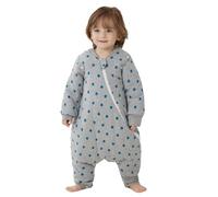 Duomiaomiao Saco de dormir de invierno para bebé con piernas de 3,5 tog, 100 % algodón, saco de dormir cálido con piernas para bebés de 2 a 3 años, estrella