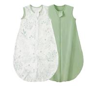 Duomiaomiao Saco de dormir para bebé, paquete de 2 unidades, 0,5 tog, saco de dormir de verano para bebé, 100 % algodón, manta para bebé, unisex, saco de dormir para recién nacidos de 0 a 6 meses,