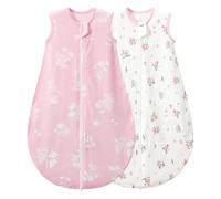 Duomiaomiao Set de 2 sacos de dormir para bebés, 0,5 TOG, saco de dormir de cuatro estaciones, algodón ligero de alta calidad, saco de dormir para niñas, adecuado para niños de 6 meses a 5 años