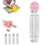 Duomiluo 4 in 1 Paper Cutter, 4-in-1 Multi-function Paper Trimmer with Straight, Wave, Perforated & Creasing Blades for Cutting Papers, Postcards, Coupons, Scrapbook (Pink)