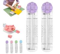 Duomiluo 4 in 1 Paper Cutter, 4-in-1 Multi-function Paper Trimmer with Straight, Wave, Perforated & Creasing Blades for Cutting Papers, Postcards, Coupons, Scrapbook (Purple*2)