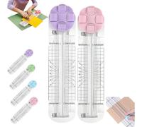 Duomiluo 4 in 1 paper cutter, Concernas 4 in 1 Multi-Function Paper Trimmer, Multi-Functional Bidirectional Papers Trimmer, for Cutting Papers, Coupons, Postcards, Scrapbook (Pruple+Pink)