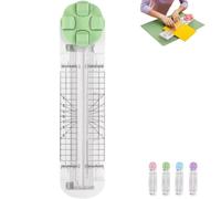 Duomiluo 4 In 1 Paper Cutter, Duomiluo 4 Style Multi-Function Trimmer, With Straight, Wave, Creasing Blades For Craft Paper, Cardstock, Label, Photo, Postcard (Green*1pcs)