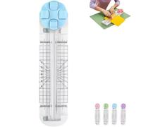 Duomiluo 4 In 1 Paper Cutter, Duomiluo 4 Style Multi-Function Trimmer, With Straight, Wave, Creasing Blades For Craft Paper, Cardstock, Label, Photo, Postcard (Blue*1pcs)
