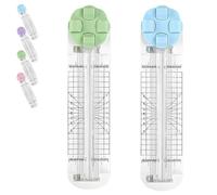 Duomiluo 4 in 1 Paper Cutter, Duomiluo Paper Cutter 4 in 1 Multi-Function Scrapbooking Tool with Straight, Wave, Perforated & Creasing Blades for Cutting Papers, Photos, Scrapbook (2 Pcs-E)