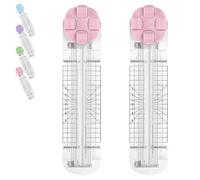 Duomiluo 4 in 1 Paper Cutter, Duomiluo Paper Cutter 4 in 1 Multi-Function Scrapbooking Tool with Straight, Wave, Perforated & Creasing Blades for Cutting Papers, Photos, Scrapbook (2 Pcs-Pink)