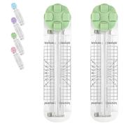 Duomiluo 4 in 1 Paper Cutter, Duomiluo Paper Cutter 4 in 1 Multi-Function Scrapbooking Tool with Straight, Wave, Perforated & Creasing Blades for Cutting Papers, Photos, Scrapbook (2 Pcs-Green)