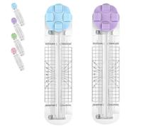 Duomiluo 4 in 1 Paper Cutter, Duomiluo Paper Cutter 4 in 1 Multi-Function Scrapbooking Tool with Straight, Wave, Perforated & Creasing Blades for Cutting Papers, Photos, Scrapbook (2 Pcs-A)