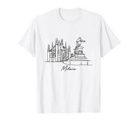 Duomo di Milano Italia Milán Italia Viajes Vacaciones Souvenir Camiseta, Hombre, Blanco, XL