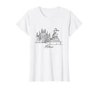 Duomo di Milano Italia Milán Italia Viajes Vacaciones Souvenir Camiseta, Mujer, Blanco, XS
