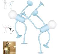 DUOPAI Luz Nocturna Formas, Luz Nocturna de Deportista Divertida con Forma Cambiable, Lámpara de Escritorio Flexible con Ventosa, Lindo Hombre Bombilla, para Habitación, Dormitorio (2pcs)
