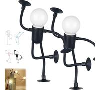 DUOPAI Luz Nocturna Formas, Luz Nocturna de Deportista Divertida con Forma Cambiable, Lámpara de Escritorio Flexible con Ventosa, Lindo Hombre Bombilla, para Habitación, Dormitorio (2pcs)