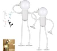 DUOPAI Luz Nocturna Formas, Luz Nocturna de Deportista Divertida con Forma Cambiable, Lámpara de Escritorio Flexible con Ventosa, Lindo Hombre Bombilla, para Habitación, Dormitorio (2pcs)