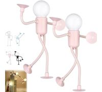 DUOPAI Luz Nocturna Formas, Luz Nocturna de Deportista Divertida con Forma Cambiable, Lámpara de Escritorio Flexible con Ventosa, Lindo Hombre Bombilla, para Habitación, Dormitorio (2pcs)