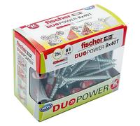 Duopower Set de tacos y tornillos S DIY (Ø x L: 8 x 40 mm, Nylon, 25 ud.)