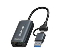 DUOPURUI Adaptador USB a Ethernet, adaptador de red USB C a RJ45 2.5 Gigabit LAN, funda de aluminio, adaptador Ethernet para laptop, MacBook Pro/Air, Surface Pro, iPad, XPS, Windows 11/10/8/7, Mac OS