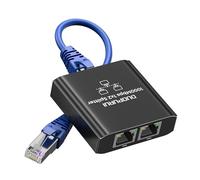 DUOPURUI Divisor Ethernet de 1 a 2,1000 Mbps, divisor de red de alta velocidad, divisor LAN de 2 puertos con cable Ethernet, para cable Cat 5/5e/6/7/8 [2 dispositivos de red simultánea] (1 a 2 con