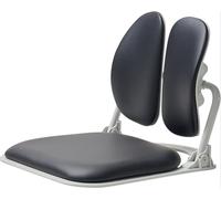 Duorest Silla ergonómica de Suelo con Respaldo Doble, Silla de meditación, Juegos, Lectura, Plegable (Cuero Negro)