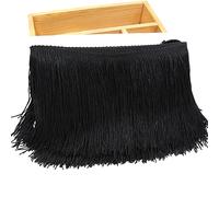Duories 10 metros de largo y 15 cm de ancho, borla sedosa, flecos para bordes de cinta, cinta de flecos, flecos cortados, cinta decorativa, cinta ornamental, flecos para danza, accesorios de costura