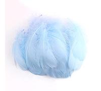 Duories 100 Plumas Colores para Manualidades,Plumas Ganso,Plumas Ganso,Plumas Indias,máscaras,Sombreros,Pendientes,Adornos para Pelo,atrapasueños,Bodas,Carnaval,Fiestas,decoración,7 12 cm,Azul Claro