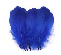 Duories 100 Plumas Colores para Manualidades,Plumas Naturales,Plumas Ganso,Plumas Indias,máscaras,Sombreros,Pendientes,Adornos para Pelo,atrapasueños,Bodas,Carnaval,Fiestas,decoración,12-18 cm,Azul